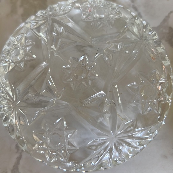 Vintage Glass Coasters - Set 4 Crystal Clear - Depression Glass Star - Picture 11 of 15
